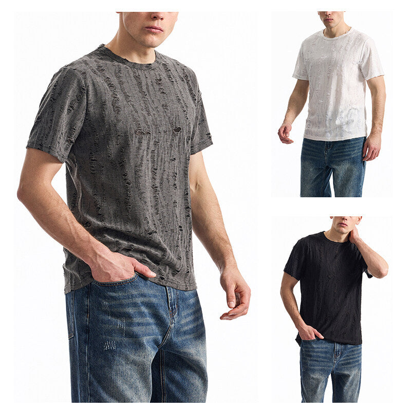 Herren T-Shirt mit modischem Strukturdesign und lässigem Vintage-Look Echoarchiv
