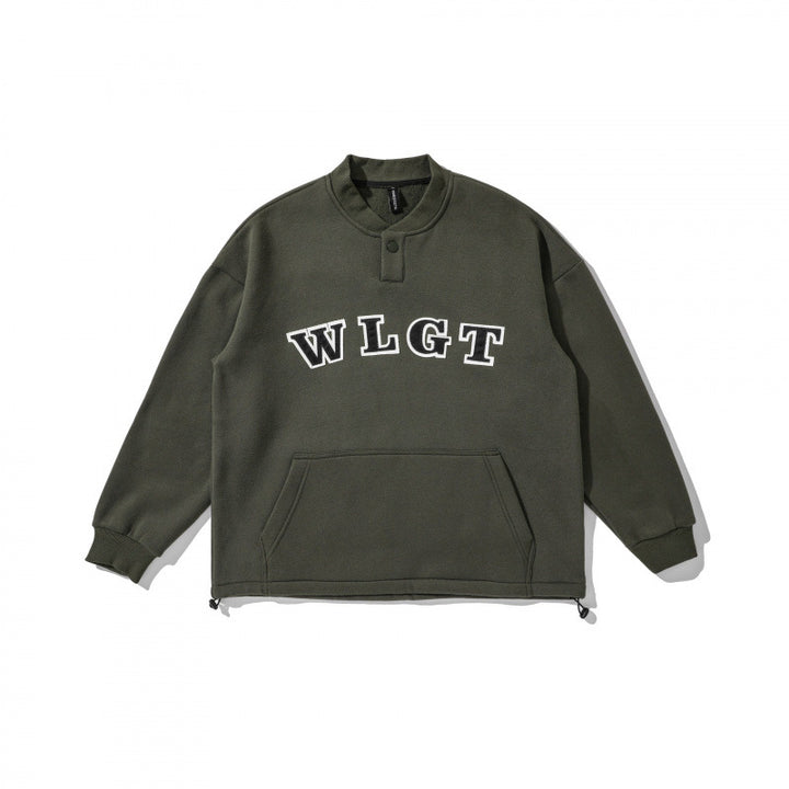 Unisex Oversize-Sweatshirt mit Henley-Knopfleiste, Kängurutasche und Tunnelzugsaum Echo Archiv