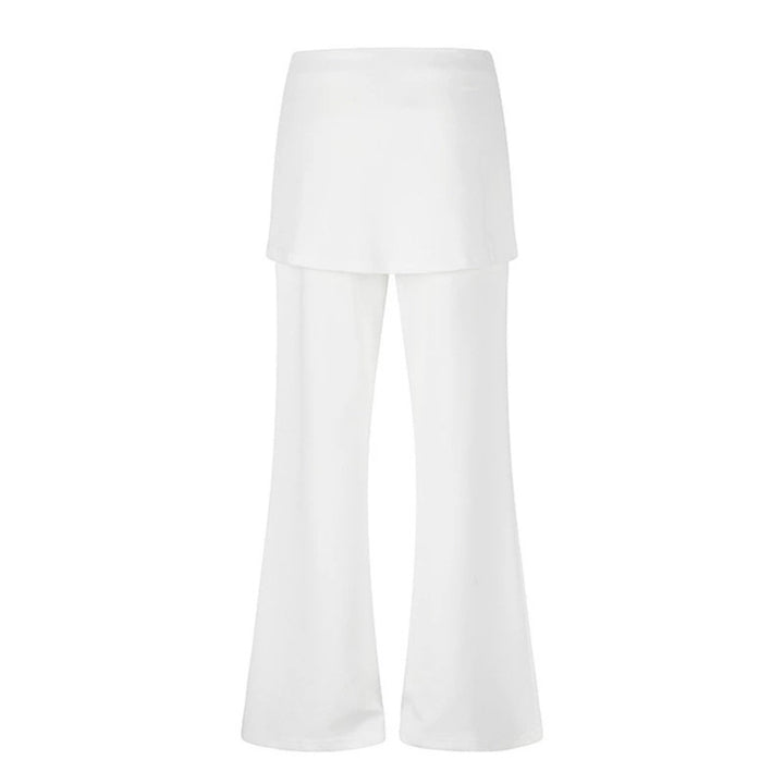 Damen Loungewear-Hose mit integriertem Minirock, weitem Bein und Stern-Strassapplikation Echoarchiv
