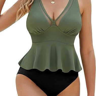 Damen Fließender Peplum-Badeanzug Echo Archiv