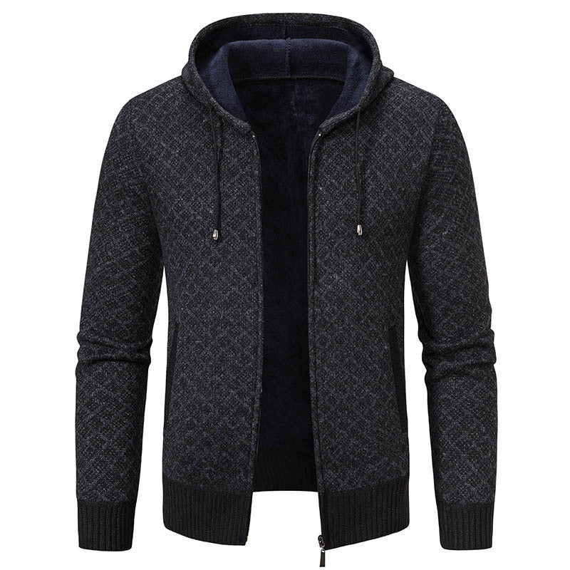 Herren stylische Jacke mit modernem Wabenmuster und Kapuze Echoarchiv