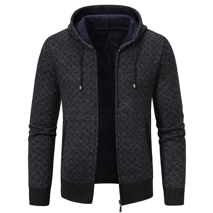 Herren stylische Jacke mit modernem Wabenmuster und Kapuze Echoarchiv