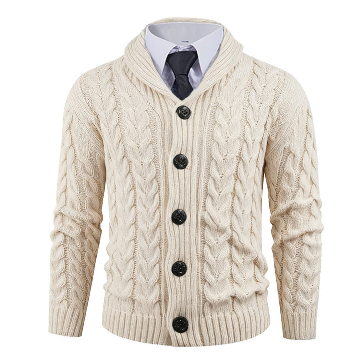 Herren Strickjacke mit Zopfmuster und schickem Schalkragen Echoarchiv