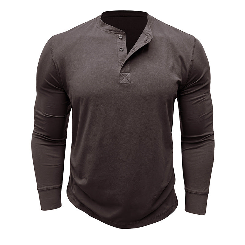Herren Langarm-Henley-Shirt mit modischen Akzenten und atmungsaktivem Material Echoarchiv