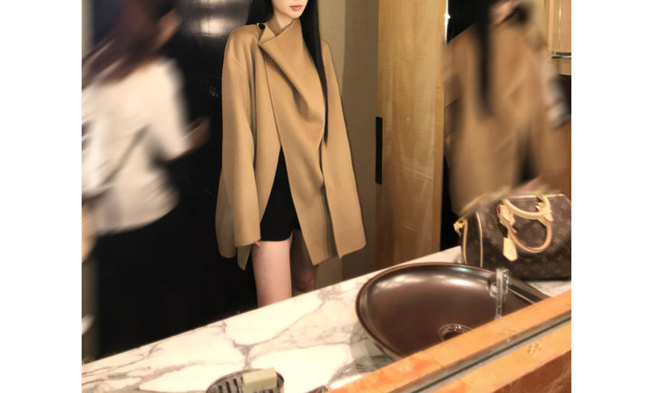 Damen Modischer Oversized-Wollmantel Echoarchiv