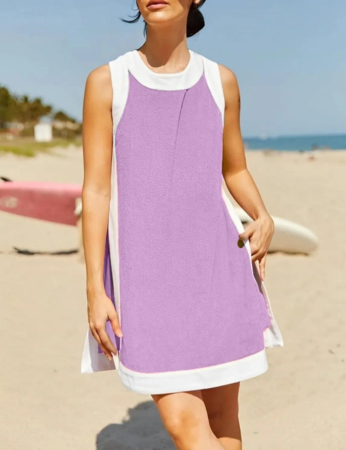 Damen einseitig geschnittenes Minikleid mit Struktur – Élara