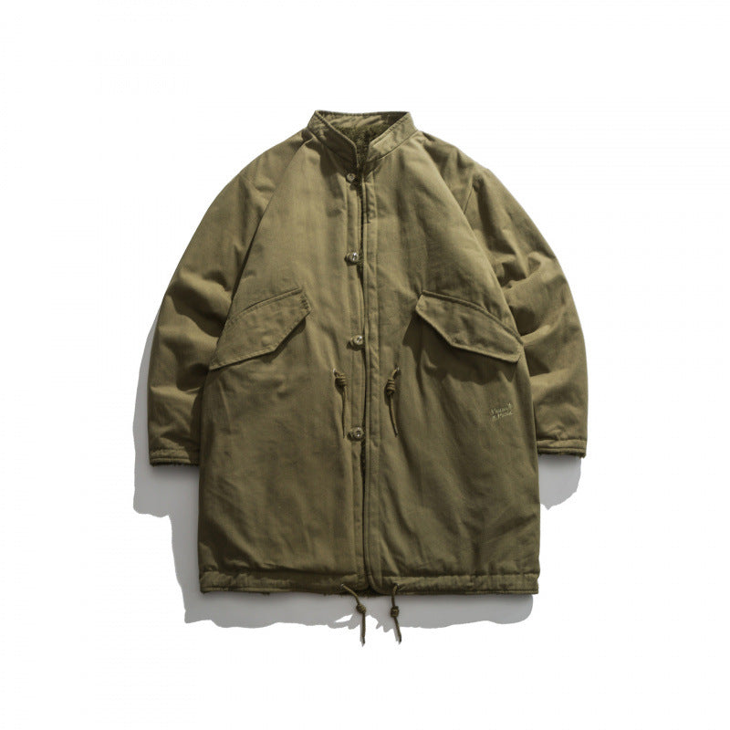 Herren Isolierende Parkajacke im Oversize‑Cut mit Sherpa‑Futter und Tunnelzugsaum Echo Archiv