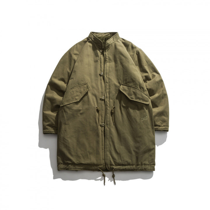Herren Isolierende Parkajacke im Oversize‑Cut mit Sherpa‑Futter und Tunnelzugsaum Echo Archiv