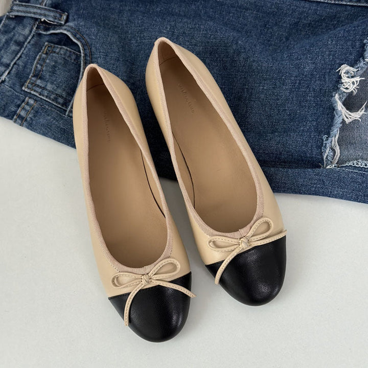 Damen Ballerinas mit zeitlosem Design und eleganter Schleifenapplikation Echoarchiv