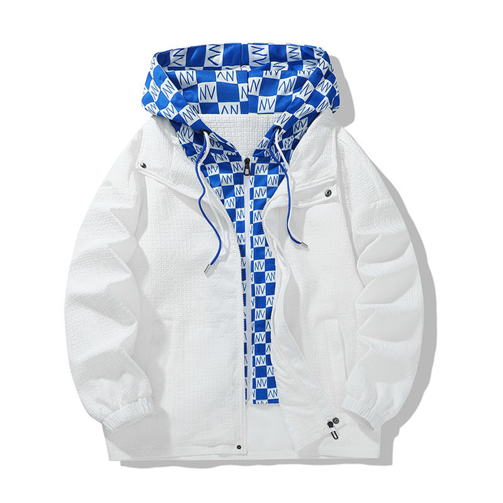 Herren technische Übergangsjacke mit verstellbarem Kapuzendesign und atmungsaktiven Einsätzen Echoarchiv