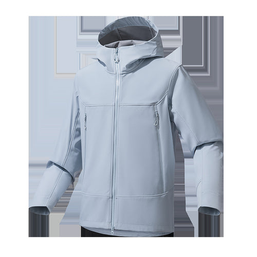 Herren Softshell‑Kapuzenjacke mit Stretch, wind- und wasserabweisender Membran und Zwei‑Wege‑Reißverschluss Echo Archiv