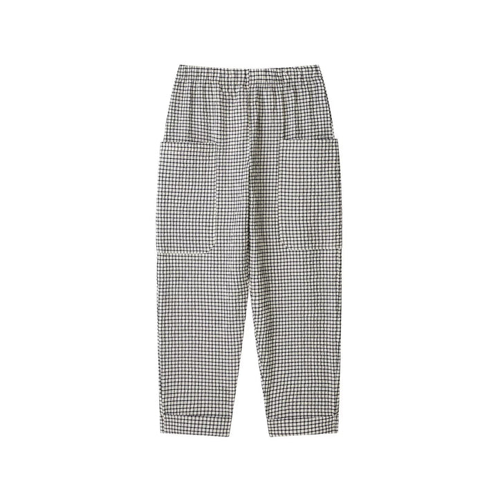 Damen Karierte Relaxed-Fit Stoffhose mit elastischem Bund und aufgesetzten Taschen Echo Archiv