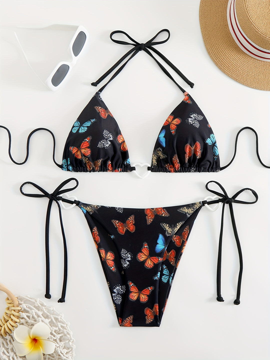 Damen Triangel-Bikini mit einzigartigem Schmetterlingsmuster Echo Archiv