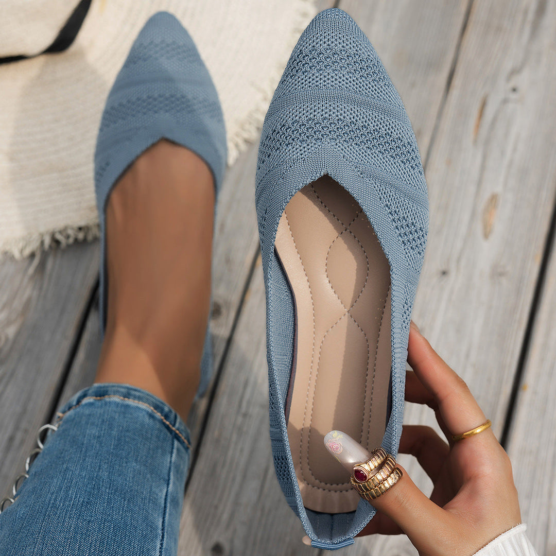 Damen elegante Ballerinas mit atmungsaktivem Strickdesign Echoarchiv