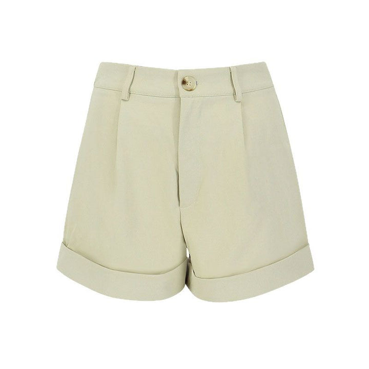 Damen elegante Kurzshorts mit hohem Bund und umgeschlagenem Saum Echo Archiv