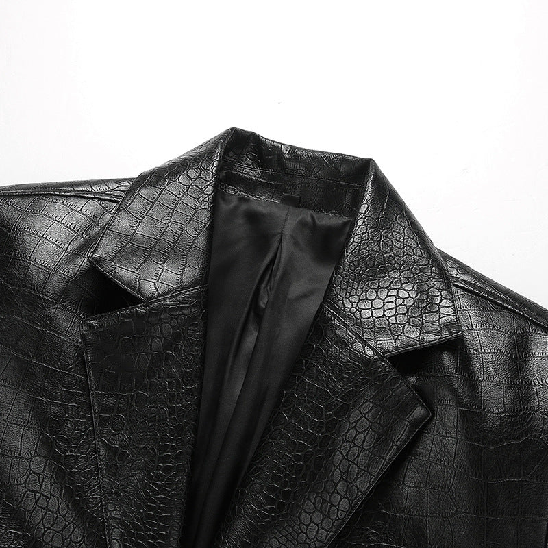 Herren Modische Kunstlederjacke mit eleganter Schnittführung Echo Archiv
