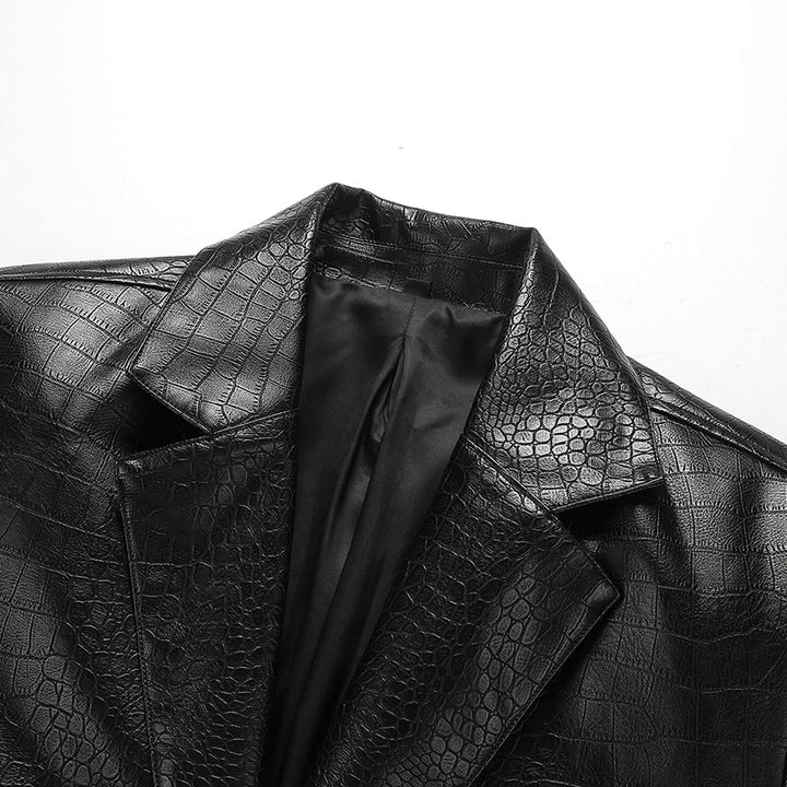 Herren Modische Kunstlederjacke mit eleganter Schnittführung Echo Archiv