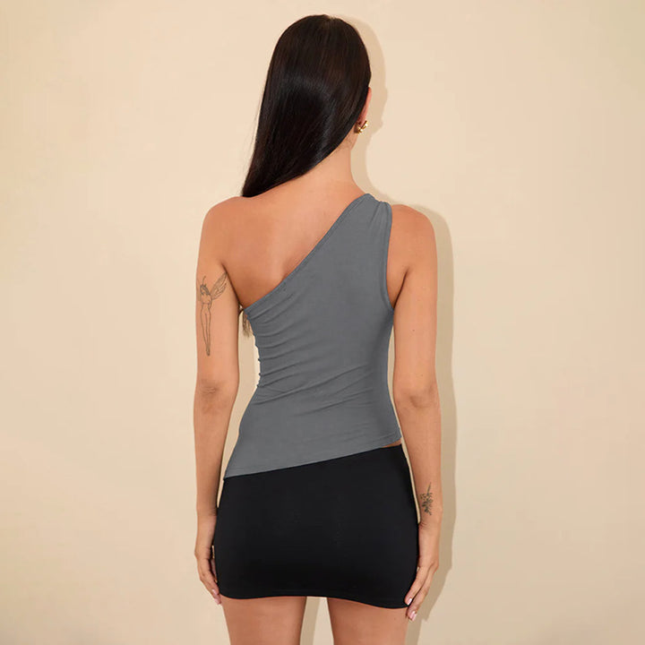 Damen asymmetrisches Trägershirt mit Knotendetail Echo Archiv