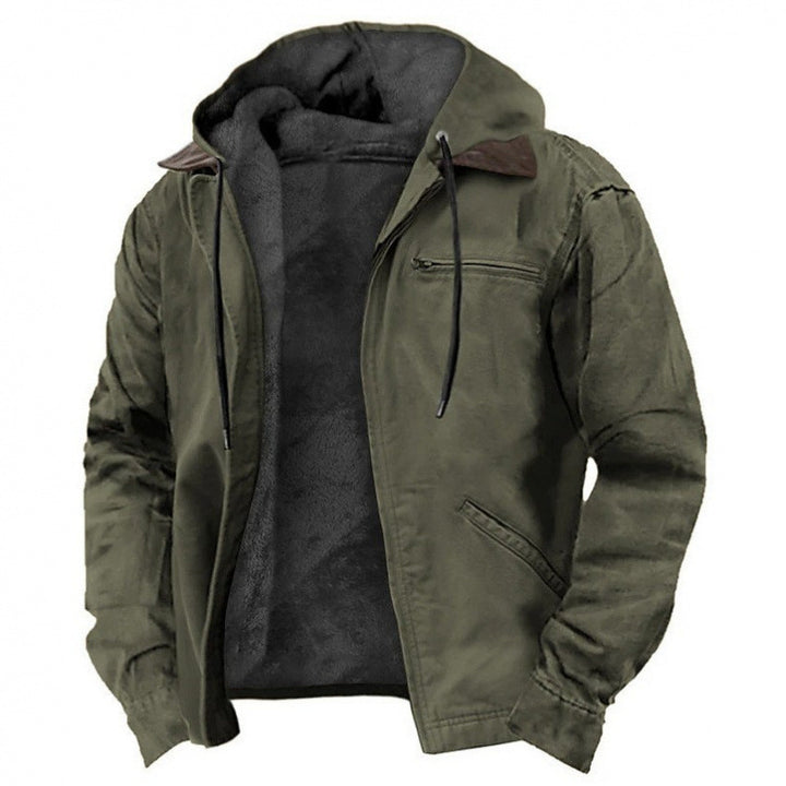 Herren Gefütterte Fieldjacke mit Kapuze und Sherpa-Futter – Taviero