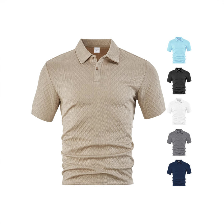 Herren kurzärmeliges Polohemd mit strukturiertem Design Echoarchiv