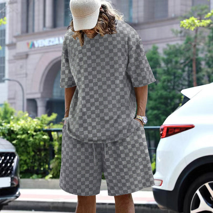 Herren lässiges Sportensemble mit kariertem Design Echoarchiv
