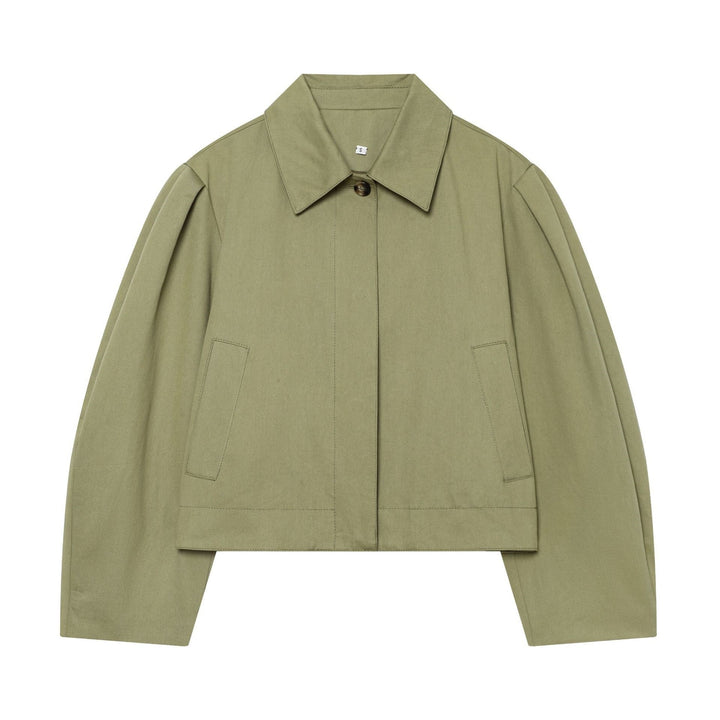 Damen Gekürzte Boxy-Utility-Jacke mit Kellerfalten und Pattentaschen Echo Archiv