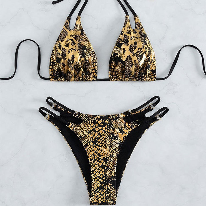 Damen Triangel-Bikini mit raffiniertem Schnitt und geschlängeltem Design Echo Archiv