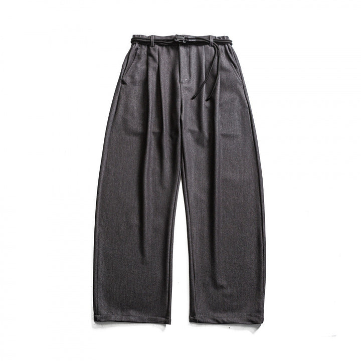 Damen Hochtalierte weite Marlene-Hose mit Faltenbund und Tunnelzuggürtel Echo Archiv