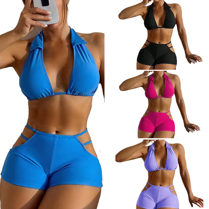 Damen Sport-Bikini mit hohem Bund und verstellbaren Trägern Echo Archiv