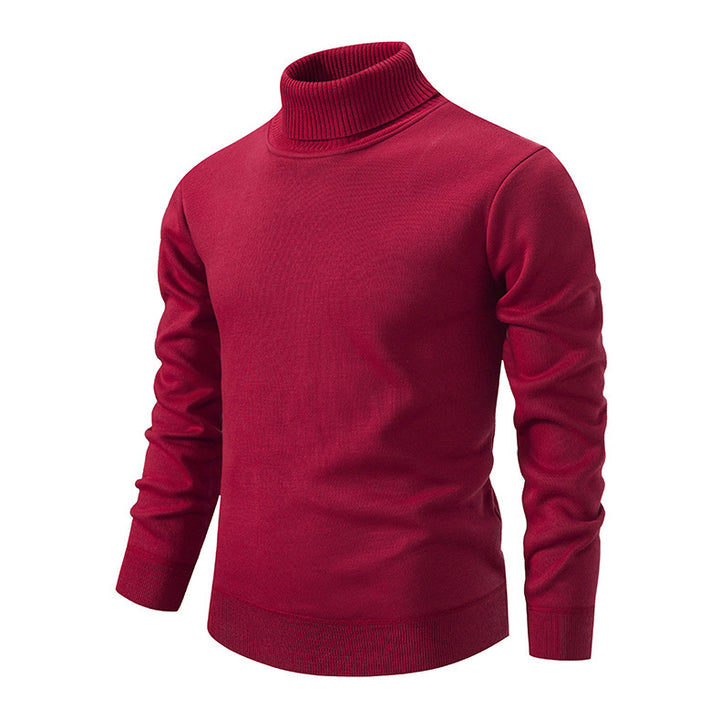 Herren Rollkragenpullover aus weichem Strick mit strukturiertem Design Echoarchiv