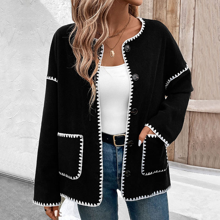 Damen Lässiger Cardigan mit Kontrastnähten Echo Archiv