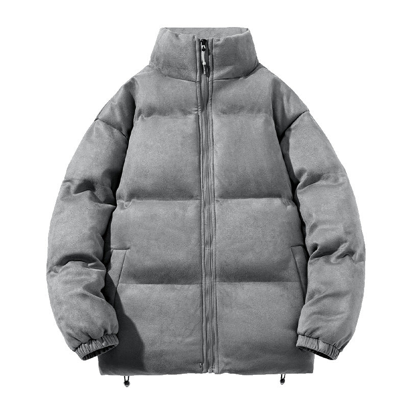 Herren breite Blocksteppjacke mit gepolsterter Thermo-Füllung, hohem Stehkragen und Kordelzugsaum – Taviero