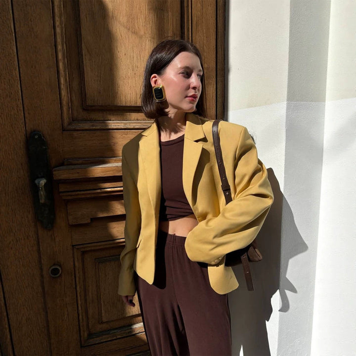 Damen Taillierter Blazer mit strukturierter Schulter und figurformender Silhouette Echoarchiv