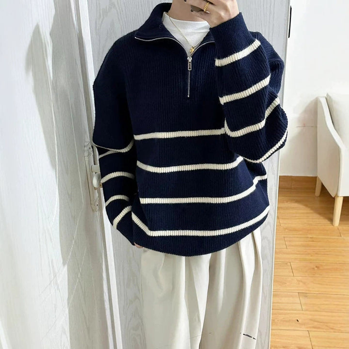 Damen Oversized Pullover mit Reißverschluss Echoarchiv