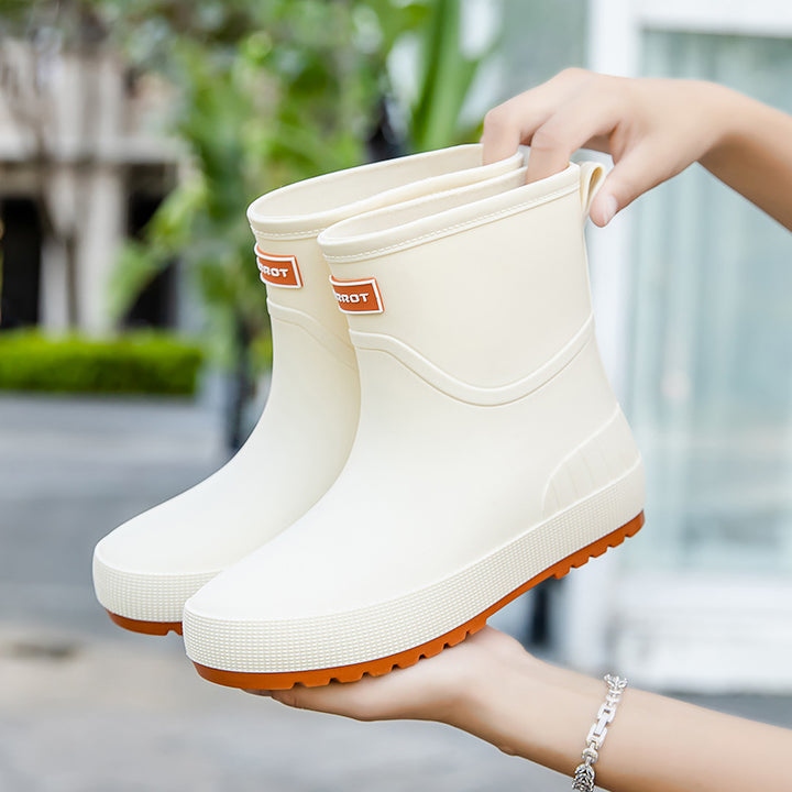 Damen Wasserdichte Kurz-Gummistiefel mit rutschfester Profilsohle und komfortabler Innensohle Echoarhiv – Lioré