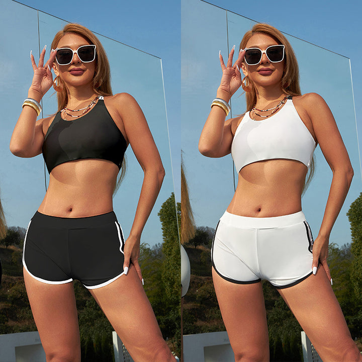 Damen Sportliches Bikini-Set mit hochgeschlossenem Top und bequemen Hosen Echo Archiv