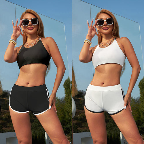 Damen Sportliches Bikini-Set mit hochgeschlossenem Top und bequemen Hosen Echo Archiv