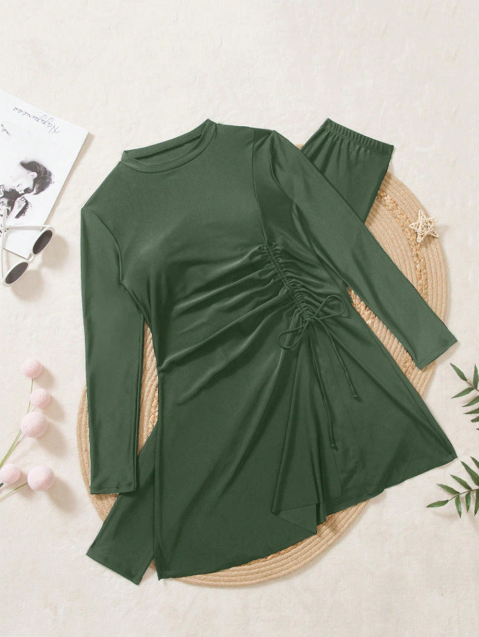 Damen Bade-Tunika mit seitlicher Raffung und Leggings – Avélisse