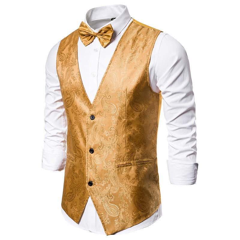 Herren elegante Anzugweste mit feinem Paisleymuster Echoarchiv