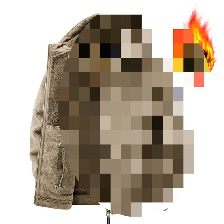 Herren Teddy-Fleece Kapuzenjacke mit wärmender Thermofütterung, Zwei-Wege-Reißverschluss & verdeckten Reißverschlusstaschen Echoarchiv
