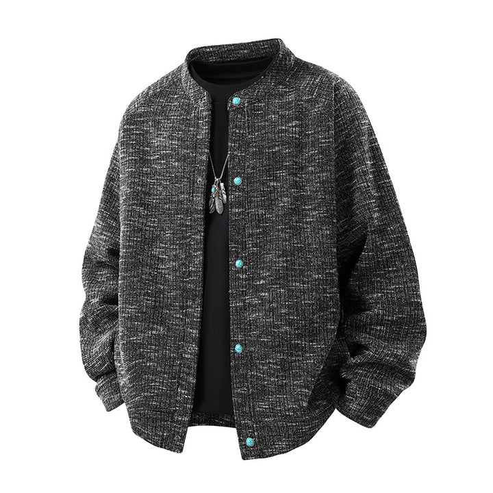 Herren Oversize-Strickbomberjacke mit Stehkragen und Druckknopfverschluss Echo Archiv