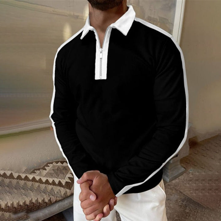 Herren Polo-Shirt mit modernem Reißverschluss und eleganten Kontrastdetails Echoarchiv