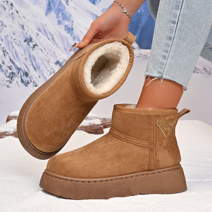 Damen Gefütterte Plateau‑Stiefeletten aus Wildlederoptik mit Teddyfutter Echo Archiv