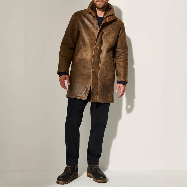 Herren hochwertige Lammfell-Langjacke Echoarchiv