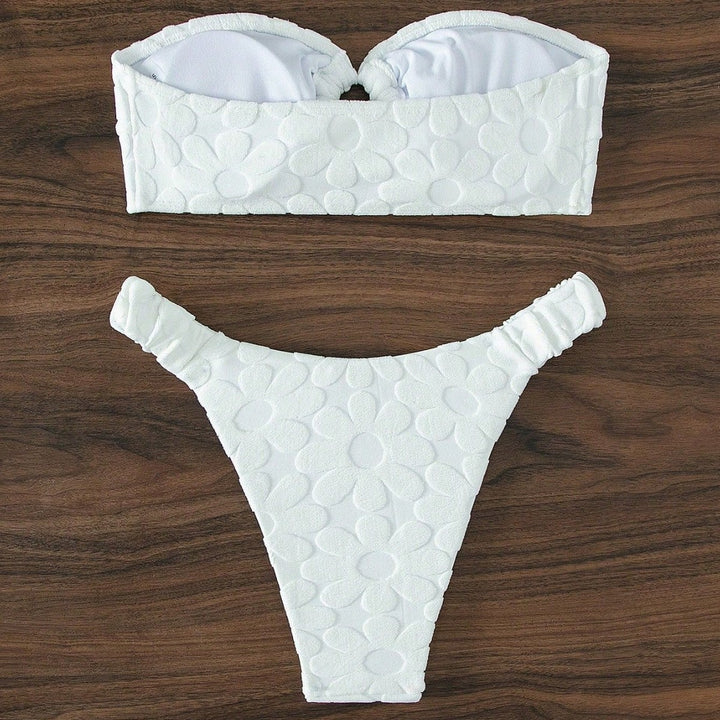 Damen Bandeau-Bikini mit blumiger Textur Echo Archiv