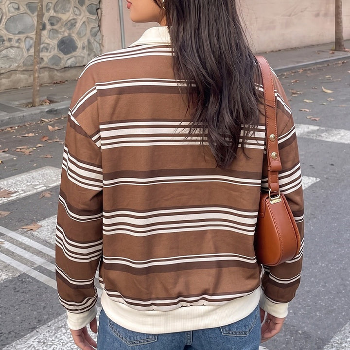 Damen Lässiger Pullover mit Polokragen Echo Archiv