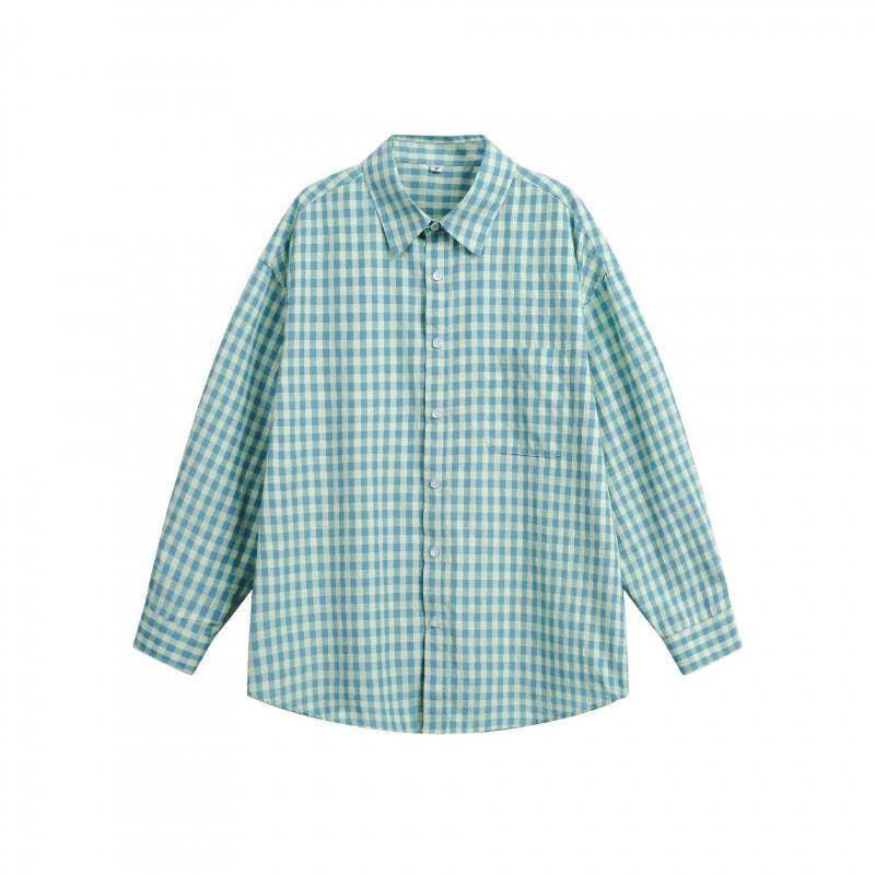 Damen Weites Oversize-Karohemd mit Brusttasche und abgerundetem Saum Echo Archiv