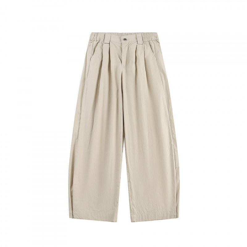 Damen Weite hochgeschnittene Culotte‑Hose mit Bundfalten, elastischem Taillenbund und Eingrifftaschen Echo Archiv