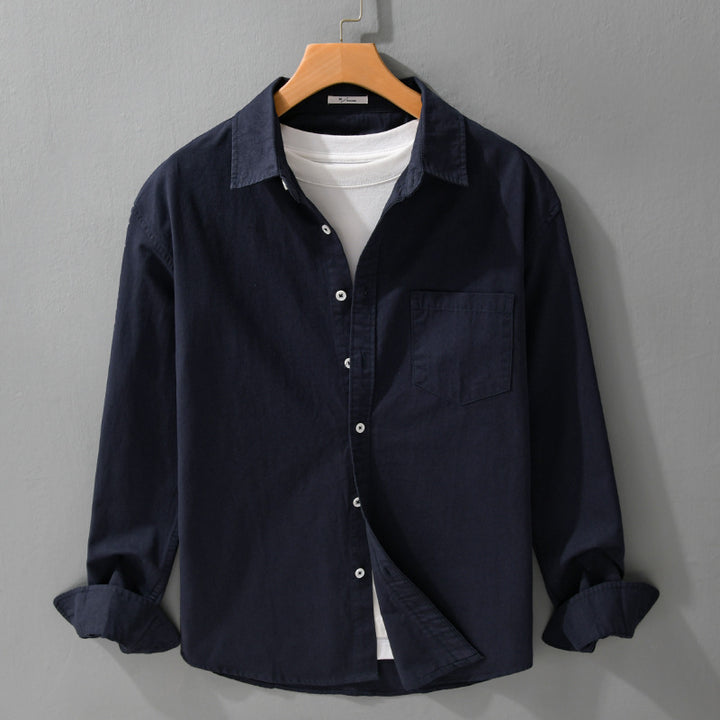 Herren Lässiges Layering-Hemd im Overshirt-Stil mit weichem Baumwollgriff und Brusttasche Echoarchiv