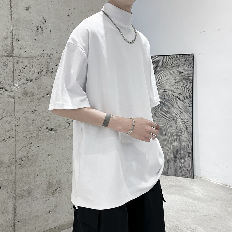 Herren nan oversized Rollkragen-T-Shirt mit halblangen Ärmeln und lässiger Boxy-Passform Echo Archiv